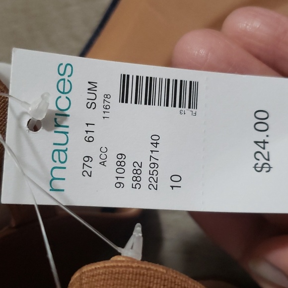 Maurices Penny Open Side Ballet Flat Denim/Brown 10M NWT - Picture 5 of 7